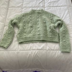 Cropped Mint Green Thick MNG Sweater